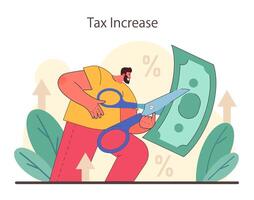 imposto aumentar. economia crise. crescendo acima preços e valor do dinheiro declínio vetor