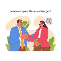 neurodivergente relacionamentos. plano vetor ilustração
