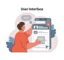 rede navegando e do utilizador interface conceito. plano vetor ilustração