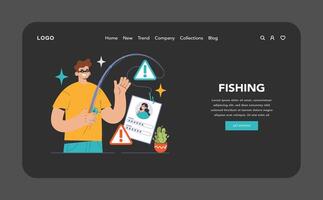 phishing golpe revelado. plano vetor ilustração.