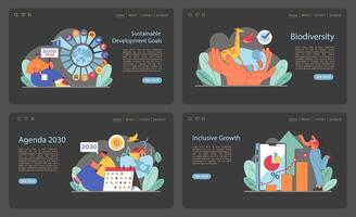 compreensivo sdgs interface definir. visualizando global alvos para prosperidade. vetor