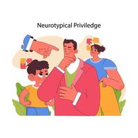 neurotípico privilégio conceito. plano vetor ilustração