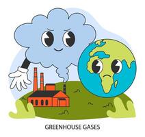 estufa gases. clima mudança e ecológico crise. poluição e co2 vetor