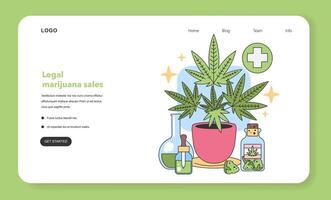 médico cannabis conceito. plano vetor ilustração