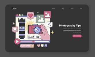 fotografia dicas guia. plano vetor ilustração