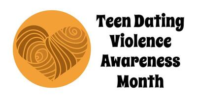 adolescente namoro violência consciência mês, simples horizontal bandeira em uma socialmente importante tema vetor