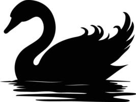cisne negro Preto silhueta vetor