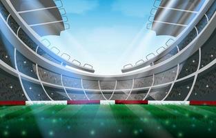 Super Bowl com estádio de futebol e conceito de vetor de bola
