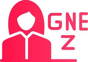 gen z fêmea criativo ícone Projeto vetor