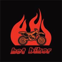 design de camiseta quente para passeio de motociclista vetor