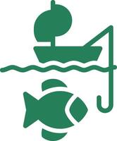 caiaque pescaria criativo ícone Projeto vetor