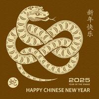 feliz chinês Novo ano 2025 zodíaco sinal, ano do a serpente vetor