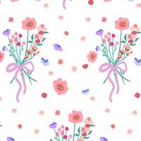 delicado floral fundo dentro retro estilo. uma brilhante pano de fundo para papel de parede e tecido para adultos e crianças. adequado para fundo impressões e convites, cartões. vetor ilustração