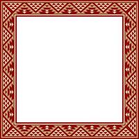 vetor ouro com vermelho quadrado nacional indiano padrões. nacional étnico enfeites, fronteiras, quadros. colori decorações do a povos do sul América, maia, inca, astecas