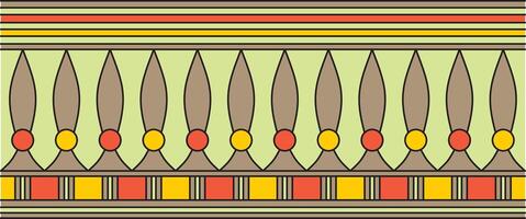 vetor colorida desatado egípcio fronteira. sem fim enfeite do antigo África. padronizar do lótus flores e Sol