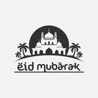 eid Mubarak ícone logotipo islâmico e Ramdhan religião ilustração logotipo Projeto vetor mesquita