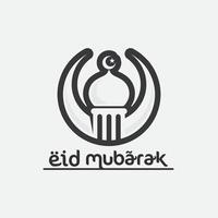 eid Mubarak ícone logotipo islâmico e Ramdhan religião ilustração logotipo Projeto vetor mesquita