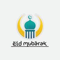 eid Mubarak ícone logotipo islâmico e Ramdhan religião ilustração logotipo Projeto vetor mesquita