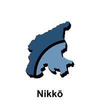 mapa cidade do Nikko vetor, elemento gráfico moderno Projeto branco fundo vetor