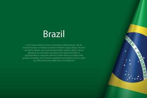 Brasil nacional bandeira isolado em fundo com copyspace vetor
