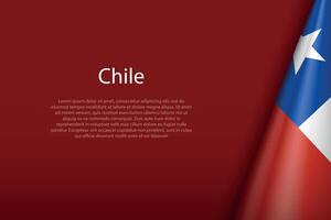 Chile nacional bandeira isolado em fundo com copyspace vetor