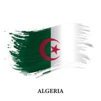 grunge bandeira do Argélia, escova acidente vascular encefálico vetor