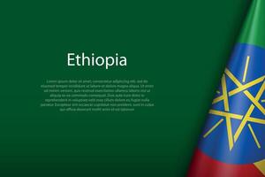 Etiópia nacional bandeira isolado em fundo com copyspace vetor