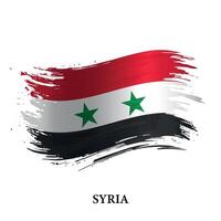grunge bandeira do Síria, escova acidente vascular encefálico fundo vetor