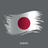 grunge bandeira do Japão, escova acidente vascular encefálico fundo vetor