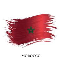 grunge bandeira do Marrocos, escova acidente vascular encefálico vetor