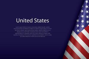 Unidos estados nacional bandeira isolado em fundo com copyspace vetor