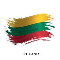 grunge bandeira do Lituânia, escova acidente vascular encefálico vetor