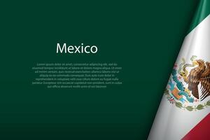 México nacional bandeira isolado em fundo com copyspace vetor