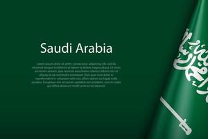 saudita arábia nacional bandeira isolado em fundo com copyspace vetor