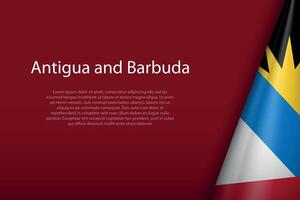 Antígua e barbuda nacional bandeira isolado em fundo com copyspace vetor
