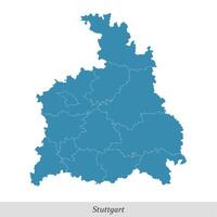 mapa do Estugarda é uma região dentro Baden-Wurttemberg Estado do Alemanha vetor