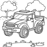 veículos coloração Páginas para crianças. veículos esboço vetor