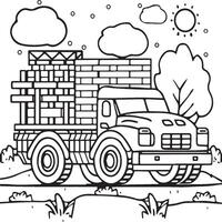 veículos coloração Páginas para crianças. veículos esboço vetor