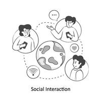social interação plano estilo Projeto vetor ilustração. estoque ilustração