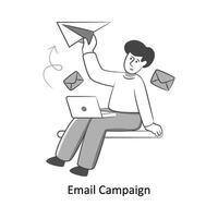 o email campanha plano estilo Projeto vetor ilustração. estoque ilustração