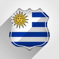 Uruguai bandeira estrada placa ilustração vetor
