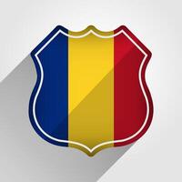 romênia bandeira estrada placa ilustração vetor