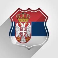 Sérvia bandeira estrada placa ilustração vetor