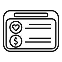 rede dinheiro conectados Apoio, suporte ícone esboço vetor. Cuidado angariação de fundos vetor