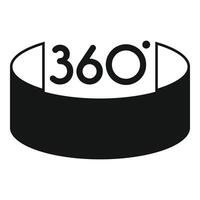 360 grau Tour ícone simples vetor. vídeo seta aplicativo vetor