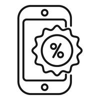 conectados telefone venda ícone esboço vetor. por cento promoção vetor