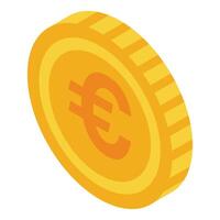 euro ouro conversão ícone isométrico vetor. financeiro arte bancário vetor