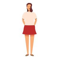 hipster menina com curto saia ícone desenho animado vetor. moderno cultura vetor