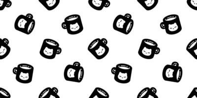 gato desatado padronizar gatinho vetor copo café chá leite vidro chita animal animal cachecol isolado repetir fundo desenho animado telha papel de parede rabisco ilustração Preto Projeto