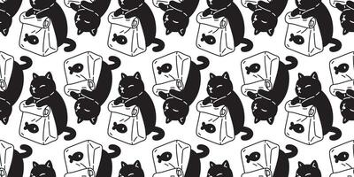 gato desatado padronizar vetor gatinho Comida chita cachecol isolado desenho animado telha papel de parede repetir fundo ilustração Projeto